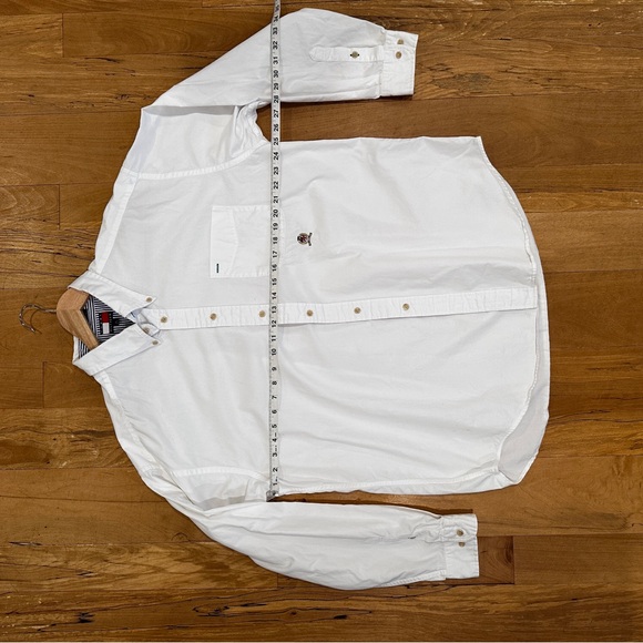 Tommy Hilfiger Custom-Fit Th Flex Solid Oxford Shirt Men's XL Bright White L/S - Picture 7 of 8